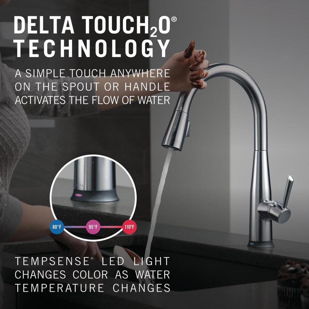 Chrome Transitional Pull-Down Kitchen Faucet with Touch Technology