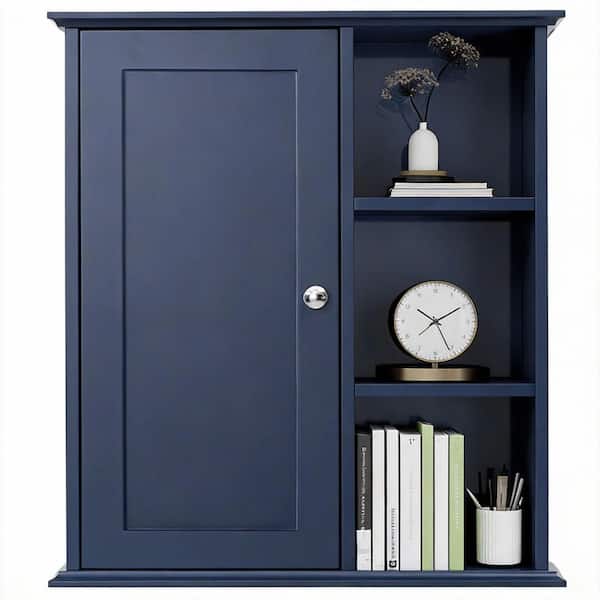 27.6 in. W x 23.6 in. H Blue MDF Surface Mount Medicine Cabinet without Mirror with Soft-Closing Doors and Versatile