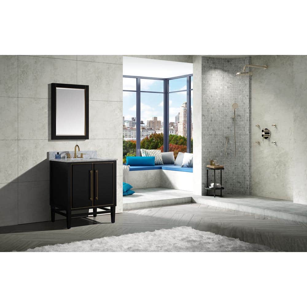 Mason Modern Elegance 30" Black Solid Wood Vanity Cabinet