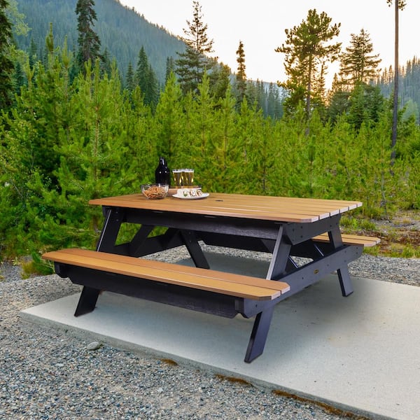Highwood Sequoia Professional Saddle Rectangular Plastic Outdoor Picnic Table