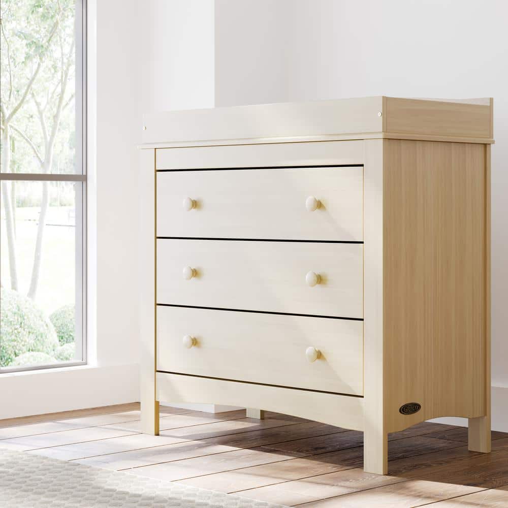 Noah Driftwood 3-Drawer Chest with Removable Changing Topper