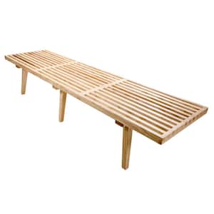 Inwood Platform Natural Wood Bench Backless with Solid Wood 72 in.