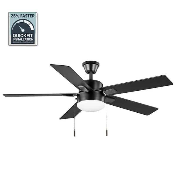 Hampton Bay 52 in. Corwin Indoor/Outdoor Matte Black LED Ceiling Fan with Light Kit