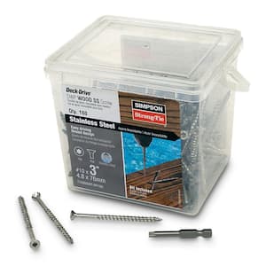#10 x 3 in. T25, Flat Head, Type 316 Stainless Steel Deck-Drive DWP Wood Screw (180-Pack)