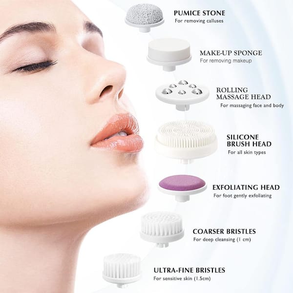 Aoibox 7in1 Electric Facial Cleansing Brush Silicone Face