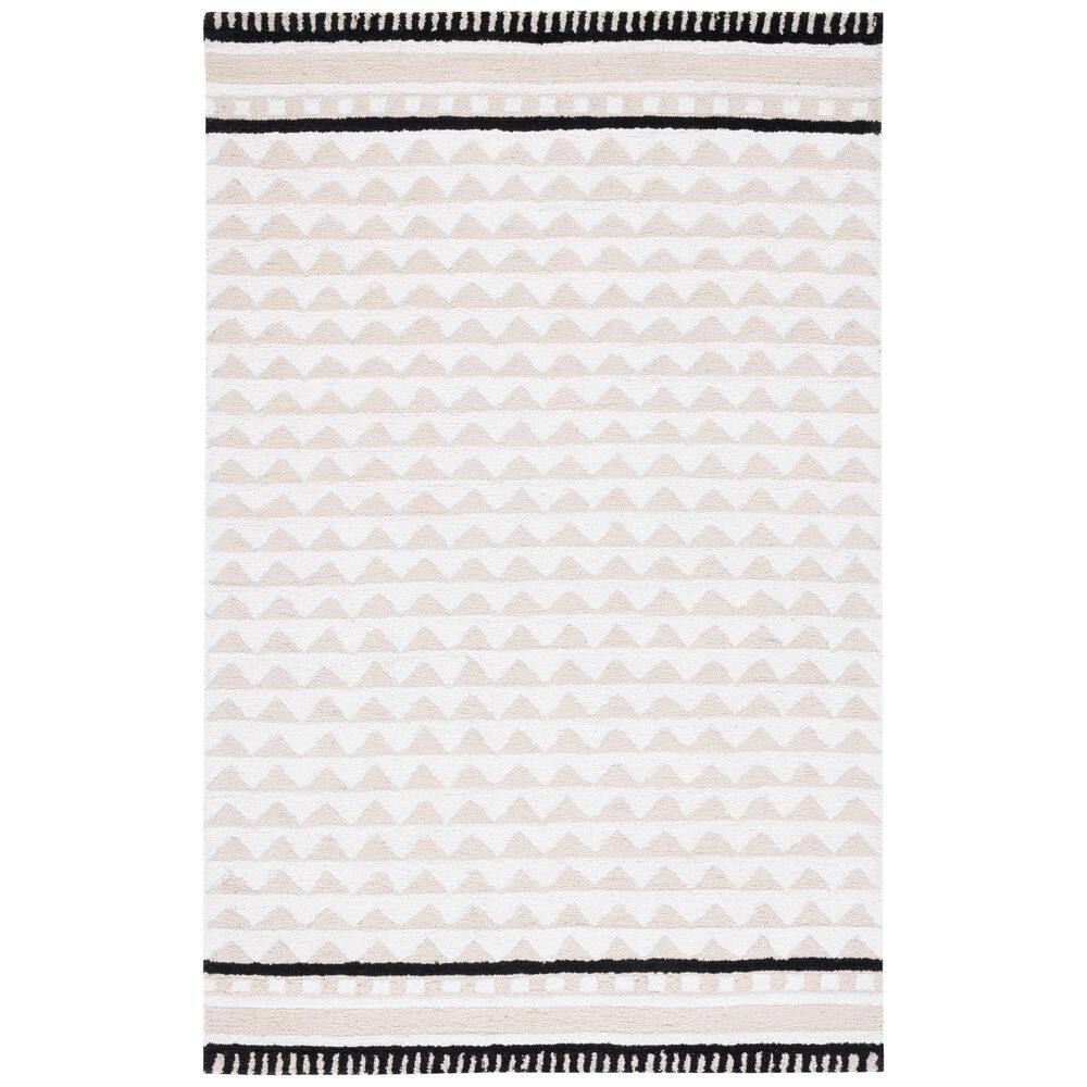 Capri 4 ft. x 6 ft. Ivory/Beige Border Triangle Area Rug price history on PriceWatchPro