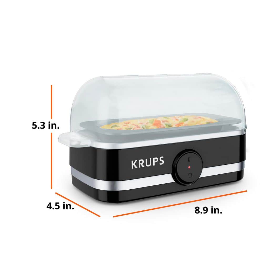Krups Black Stainless Steel 6-Egg Electric Cooker with Accessories