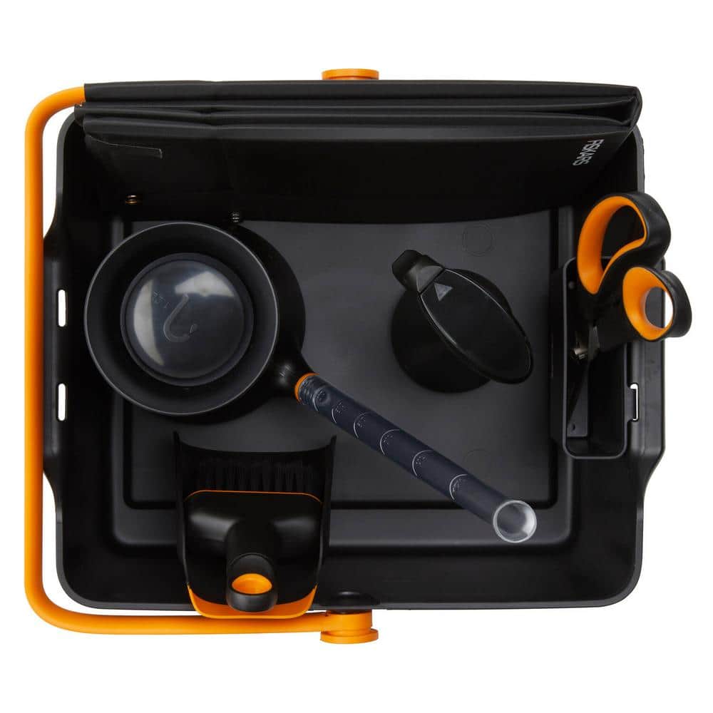 Black and Orange Recycled Plastic Indoor/Outdoor Garden Tool Caddy