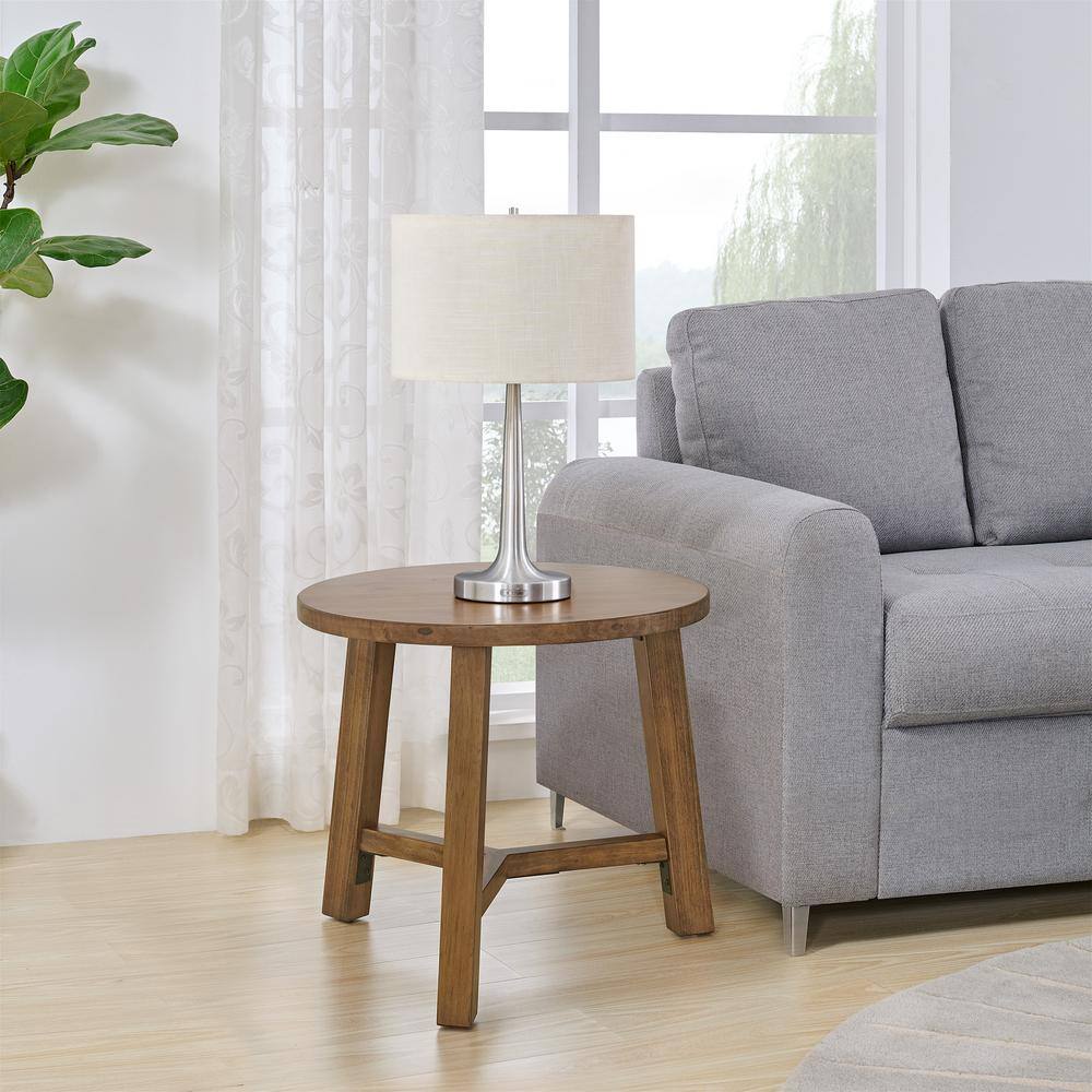Newbury 44in Pecan Pine Coffee and End Tables Set