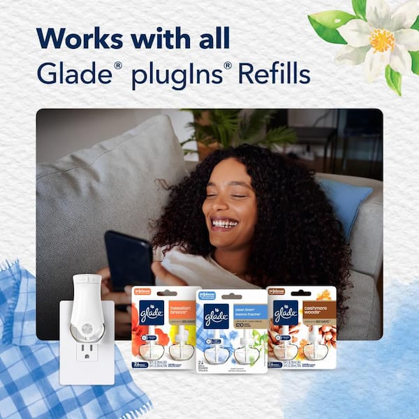 Glade 0.67 fl. oz. Clean Linen Scented Oil Plug In Air Freshener Starter Kit 305858