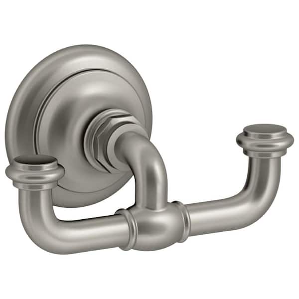 Artifacts Double Robe Hook in Vibrant Brushed Nickel