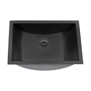 Ariaso 16 in. x 11 in. Bathroom Sink Undermount Gunmetal Black Stainless Steel