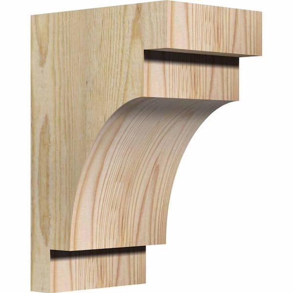 Ekena Millwork 6 in. x 8 in. x 12 in. Douglas Fir Mediterranean Rough Sawn Corbel