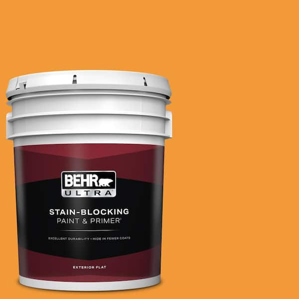 BEHR ULTRA 5 gal. #280B-6 Amber Glow Flat Exterior Paint & Primer