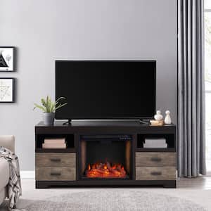 Moore 60 in. Alexa Enabled Electric Fireplace in Ebony and Burnt Oak