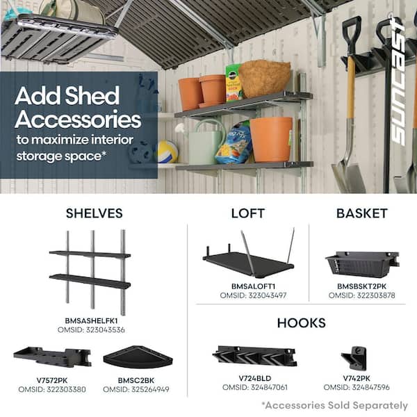 Suncast Tremont 8 ft. W x 7 ft. D Plastic Resin Storage Shed with