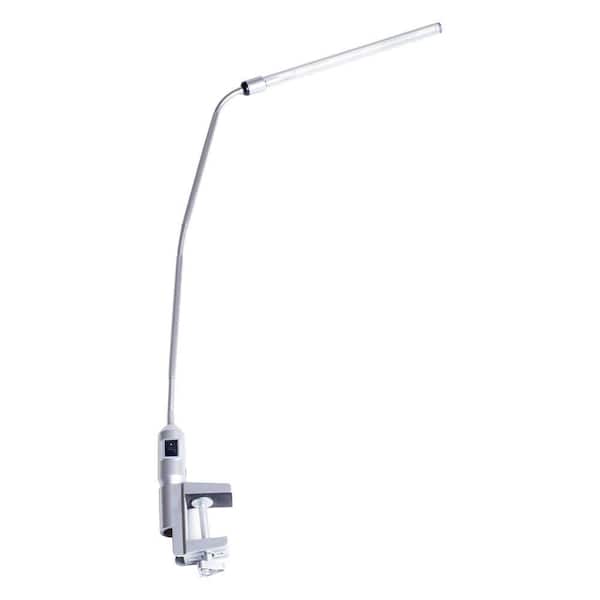 Lavish Home 41 in. Silver Modern Contemporary LED Clamp Desk Lamp
