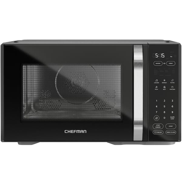Chefman MicroCrisp 18in Width 1.1 Cu Ft, Stainless Steel Digital Display, 1000W Microwave 1500W Crisper Commercial Microwave