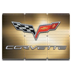 32 in. H x 48 in. W Corvette Design Metal Pegboard 3 Panel Set