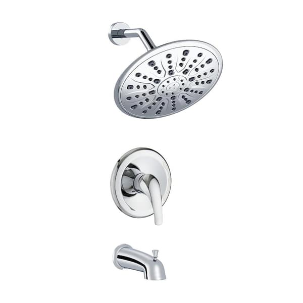 Inner Decor Dias 9 in. Dia Single-Handle 2-Spray Tub and Shower Faucet in Chrome (Valve Included)