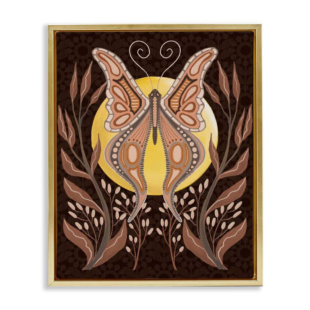 Moth & Moon Botanicals by Regina Moore Gold Floater Frame Animal Graphic Art Print 31 in. x 25 in. price history on PriceWatchPro