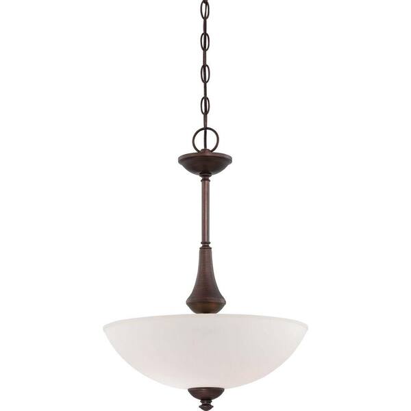 Glomar 3-Light Prairie Bronze Pendant with Frosted Glass Shade and 13-Watt GU24 Lamps