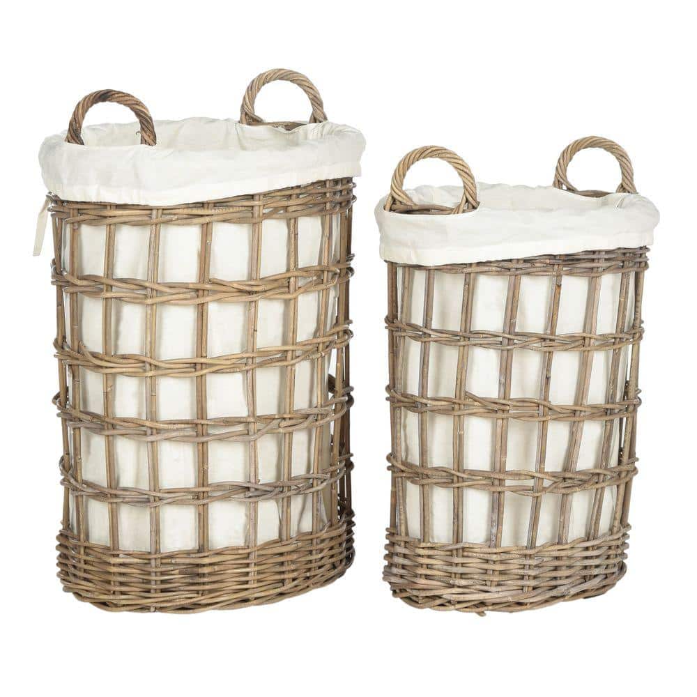 Adisa (Set Of 2) Laundry Basket - Grey - Safavieh