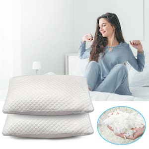 White Soft Memory Foam Pillows Standard Pillow with Polyester Cover for Side, Back or Stomach Sleepers (Set of 2)