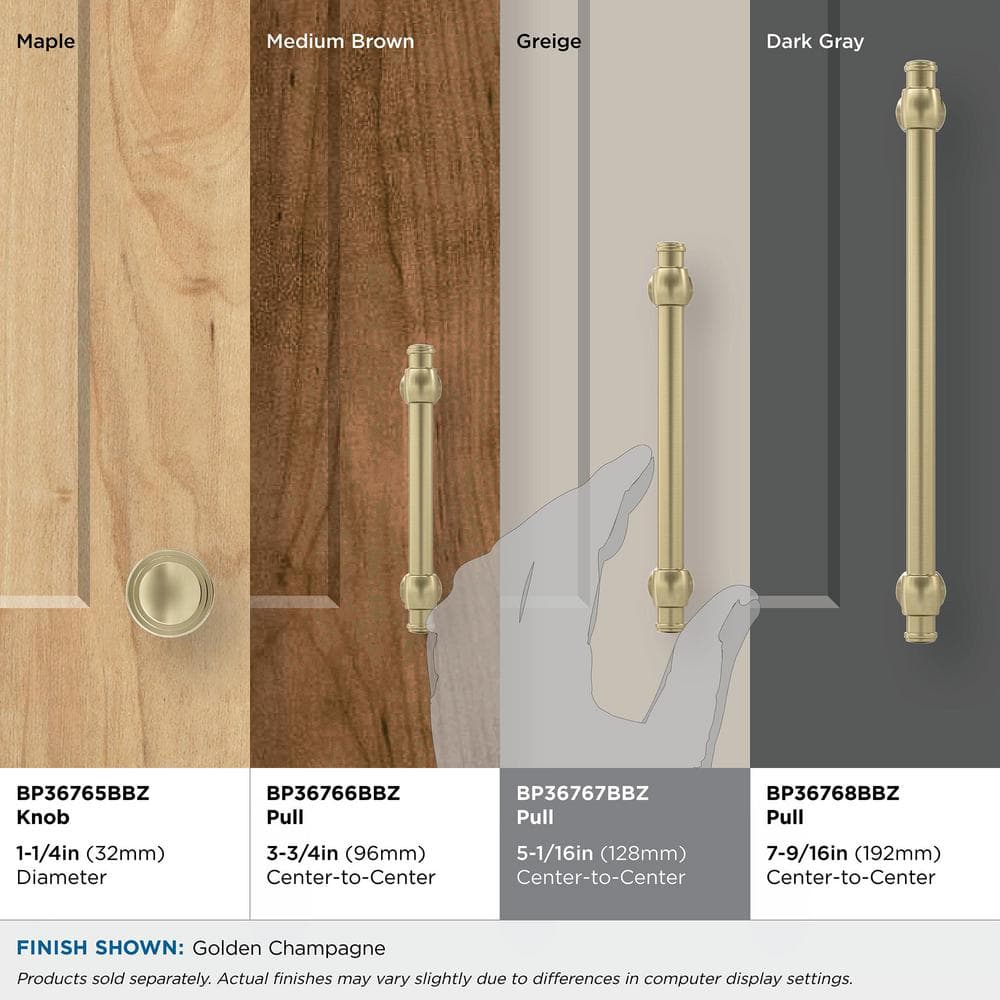 Golden Champagne Traditional Cabinet Pull with Mounting Hardware