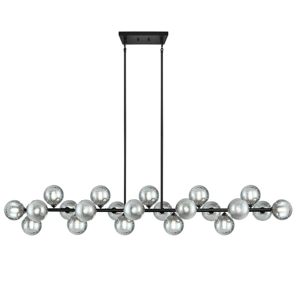 22 Lights Black Linear with Smoke Gray Bubble Chandelier for Dining Room Kitchen with no bulbs included price history on PriceWatchPro