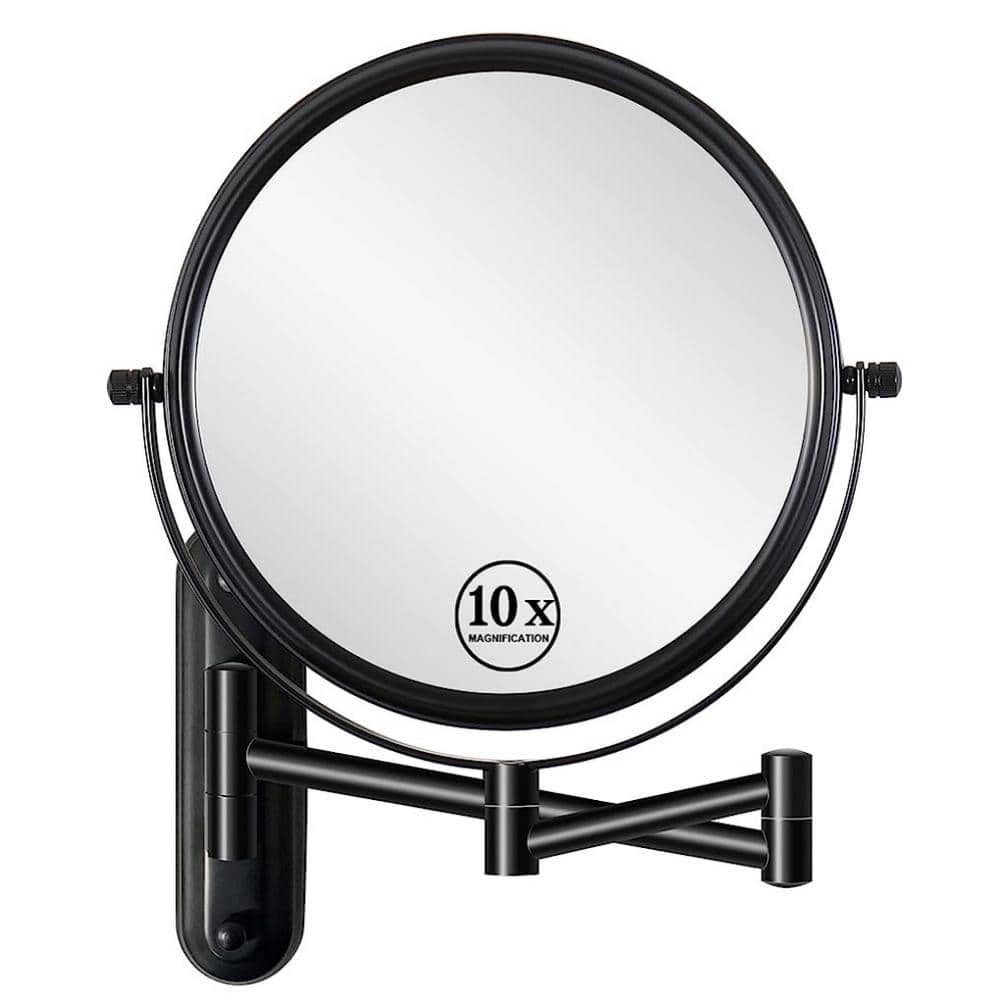 16.8 in. W x 12 in. H Round Magnifying Telescopic Wall Mounted Bathroom Mak