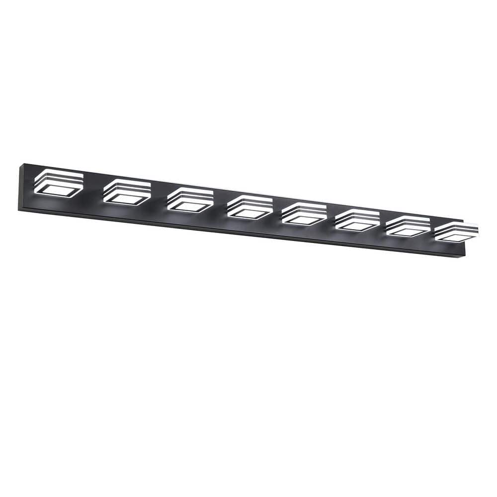 52.2 in. 8-Light Acrylic Matte Black Bathroom LED Vanity Light with Dimmable and Energy-Efficient price history on PriceWatchPro
