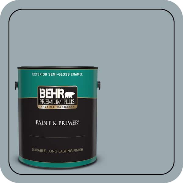 BEHR PREMIUM PLUS 1 gal. #N470-4 NorWester Semi-Gloss Enamel Exterior Paint & Primer