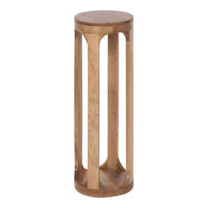 Dahl 8 in. W. Natural Round Coastal Wood End Table