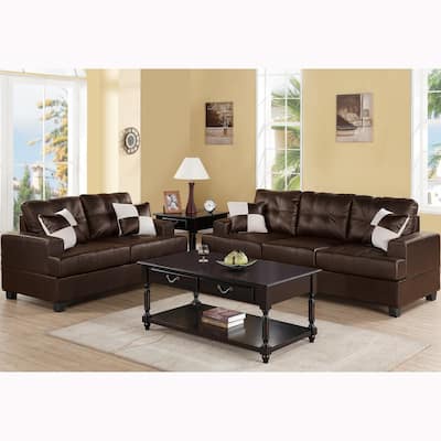 Living Room Furniture, Brown Leather Living Room Sets