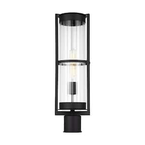 Alcona 7 in. 1-Light Black Outdoor Post Lantern