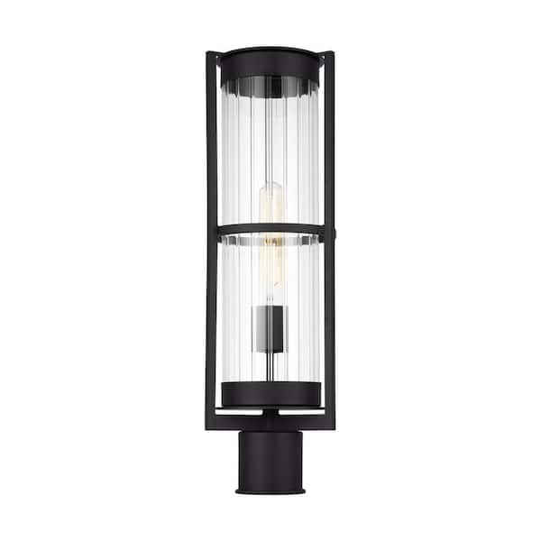 Generation Lighting Alcona 7 in. 1-Light Black Outdoor Post Lantern