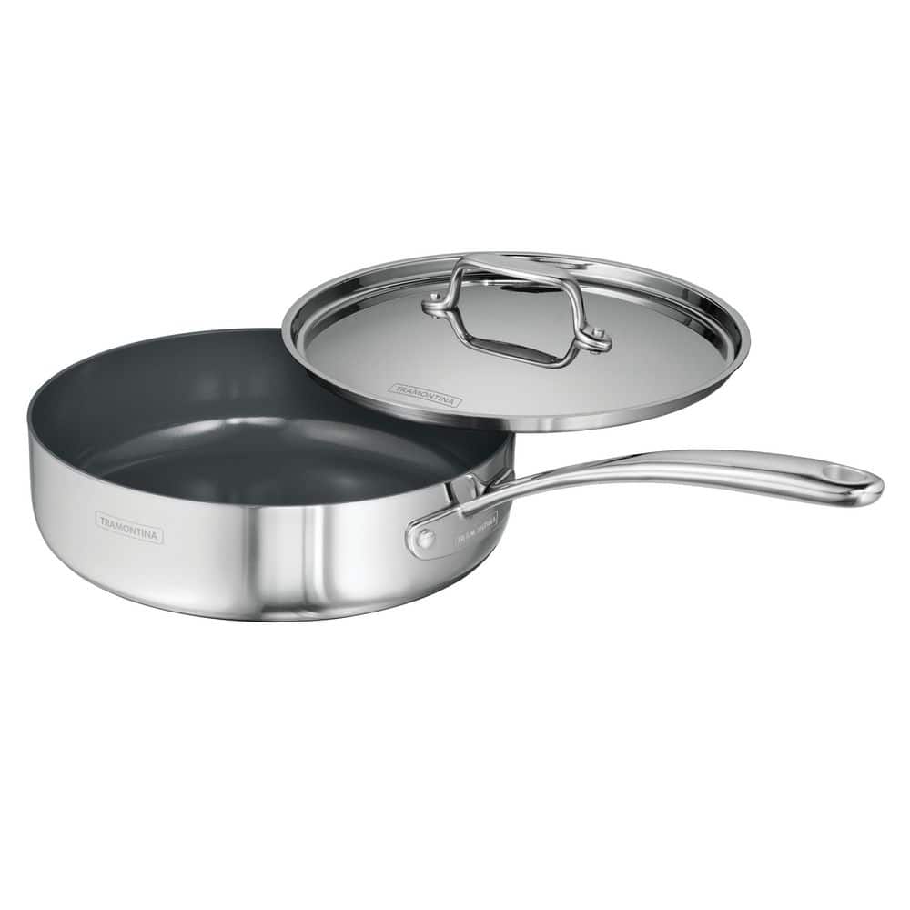 Utsava Tri-Ply Clad Stainless Steel 2.9 qt. Deep Saute Pan with Ceramic Interior price history on PriceWatchPro