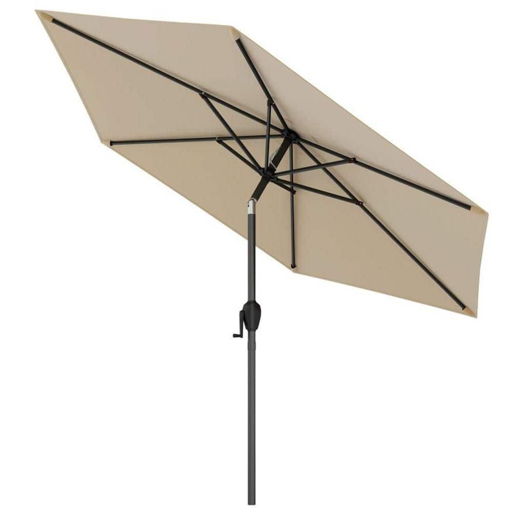 7.5 ft x 7.5 ft Patio Umbrella in Beige, Push Button Tilt, Crank Handle, 6 Ribs, Vented price history on PriceWatchPro