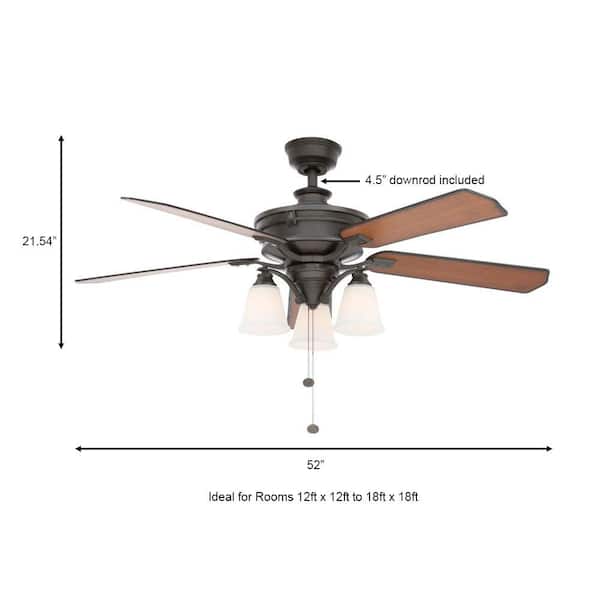 Hampton Bay Beverley Ii 52 In Indoor Natural Iron Ceiling Fan With Light Kit Al51d Ni - What Size Bulbs Do Hampton Bay Ceiling Fans Use