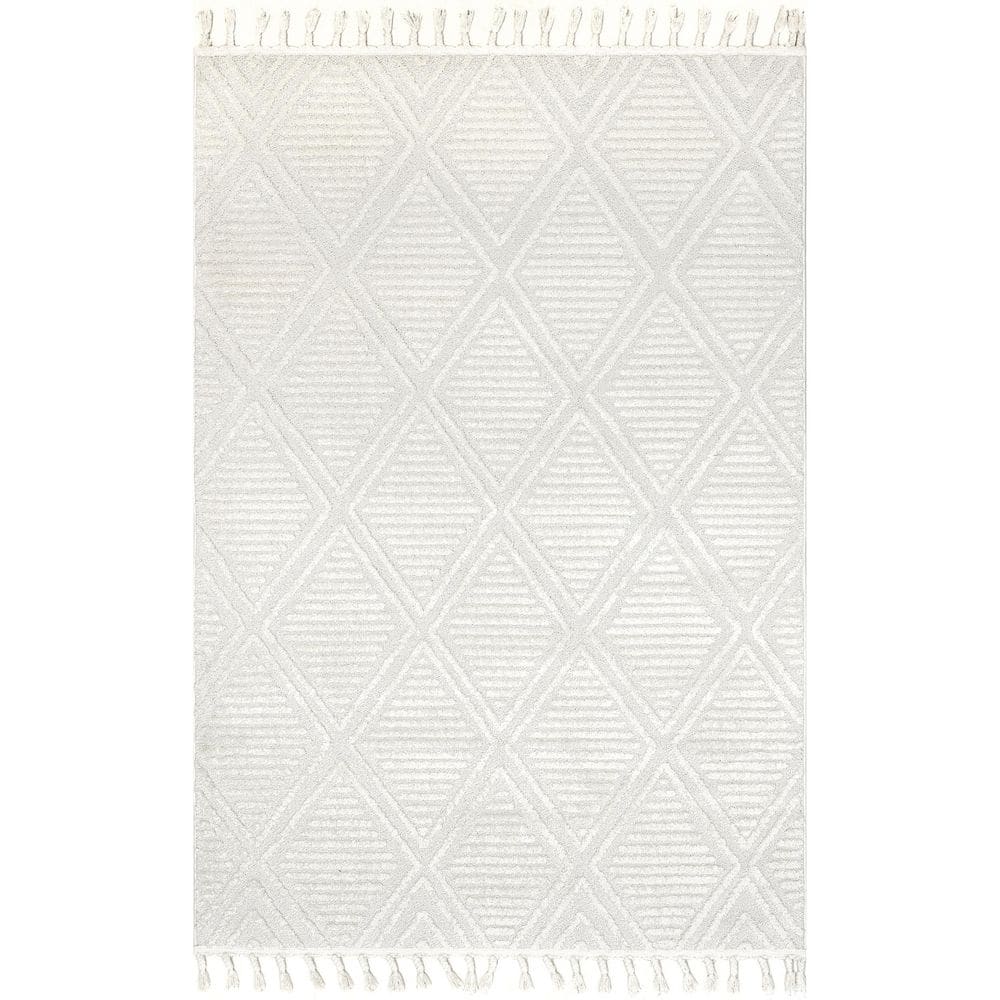 Balboa Textured Tile Ivory 4 ft. x 6 ft. Area Rug price history on PriceWatchPro