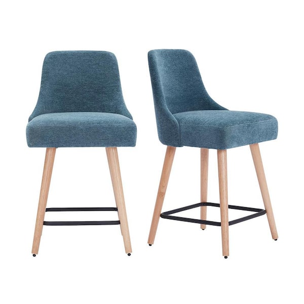 stylewell benfield wood upholstered counter stool with back and seat