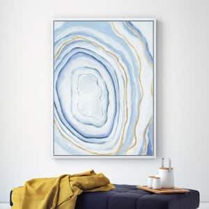 "Snowey Tunnel" by Martin Edwards Framed Textured Metallic Abstract Hand Painted Wall Art 40 in. x 30 in.