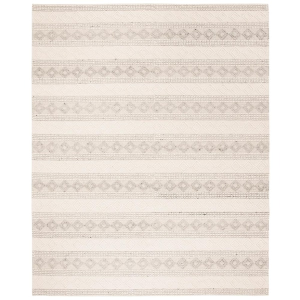 Natura 10 ft. x 14 ft. Gray/Ivory Geometric Area Rug