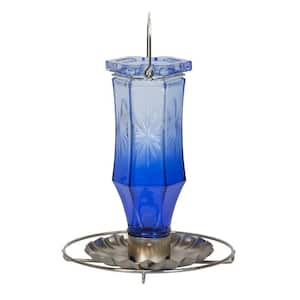 Blue Starburst Decorative Glass Hanging Bird Feeder - 0.56 lb. Capacity