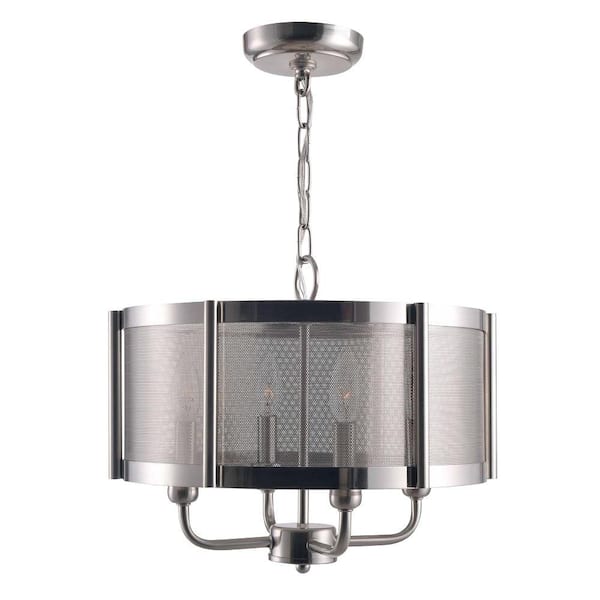 World Imports Xena Collection 4-Light Brushed Nickel Indoor Chandelier