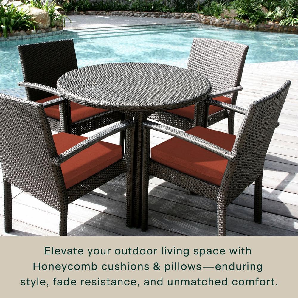 Terracotta Square Polyester Dining Seat Cushions (20" x 20") - Set of 2