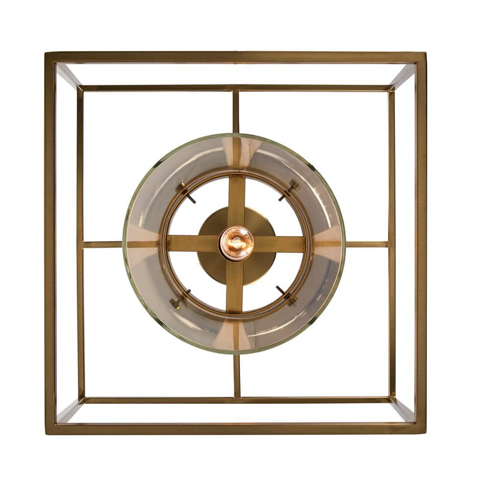 Antique Gold Mini Lantern Pendant with Clear Glass Cylinder