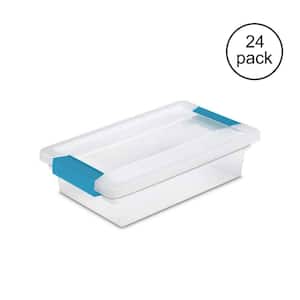 19618606 Small Lidded File Box Clear Storage Tote Container, 24 Pack