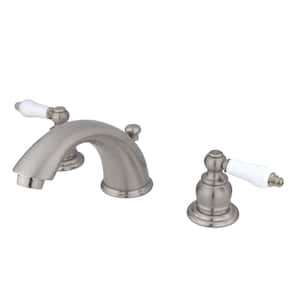 Magellan 8 in. Widespread 2-Handle Bathroom Faucets with Plastic Pop-Up in Brushed Nickel